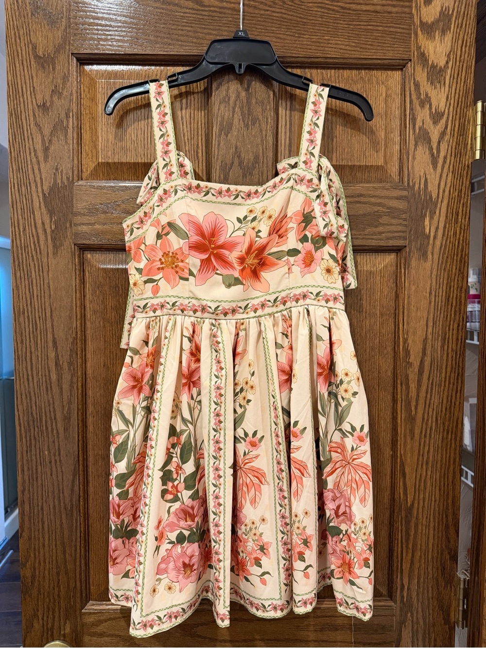 Floral Striped Pink and Cream Sundress